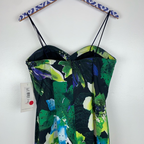 THEIA Floral Sweetheart Strapless Dress 8 Q3602 - Picture 7 of 8